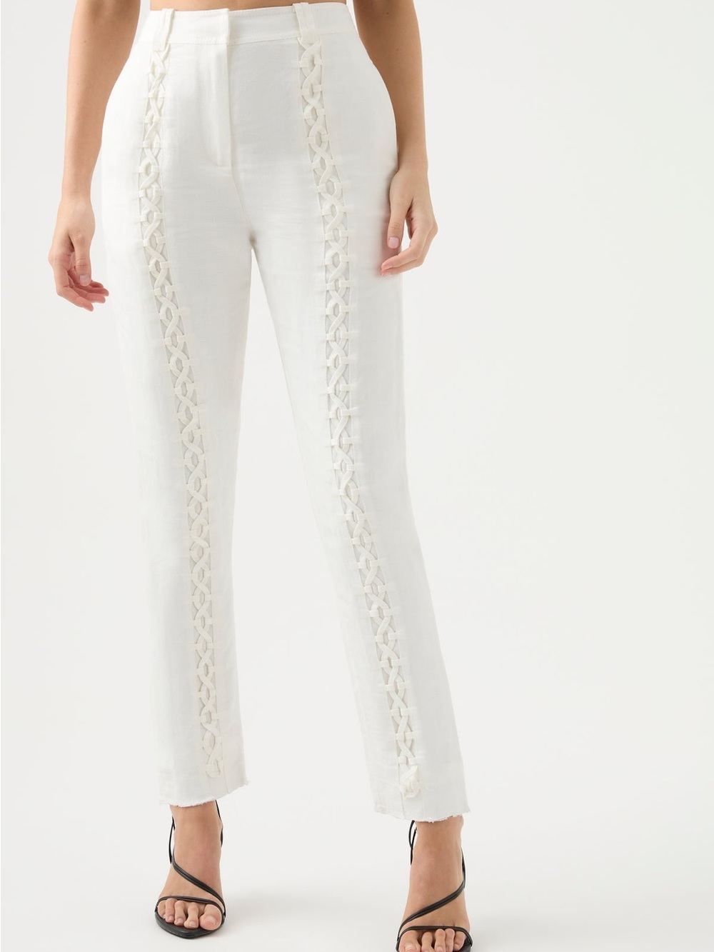 NWT AJE Impressionist Pant Lace Up Detail Ivory